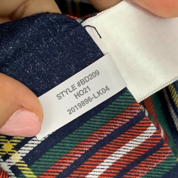 J. Crew Men’s 100% Cotton Red Blue Holiday Plaid Pajama Set Size Medium - Picture 10 of 14